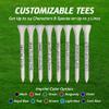 2  Bamboo Golf Tees, Customizable Golf Tees with 24 Characters for Messages Imprinted in Your Chosen Color, Pack of 100,White view 4