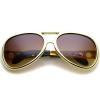 zeroUV Large King Of Rock & Roll Aviator Sunglasses 63mm (Gold/Amber) view 2