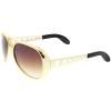 zeroUV Large King Of Rock & Roll Aviator Sunglasses 63mm (Gold/Amber) view 4