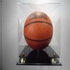Basketball Display case for Full Size Ball Two Tier Gold Riser Base view 1
