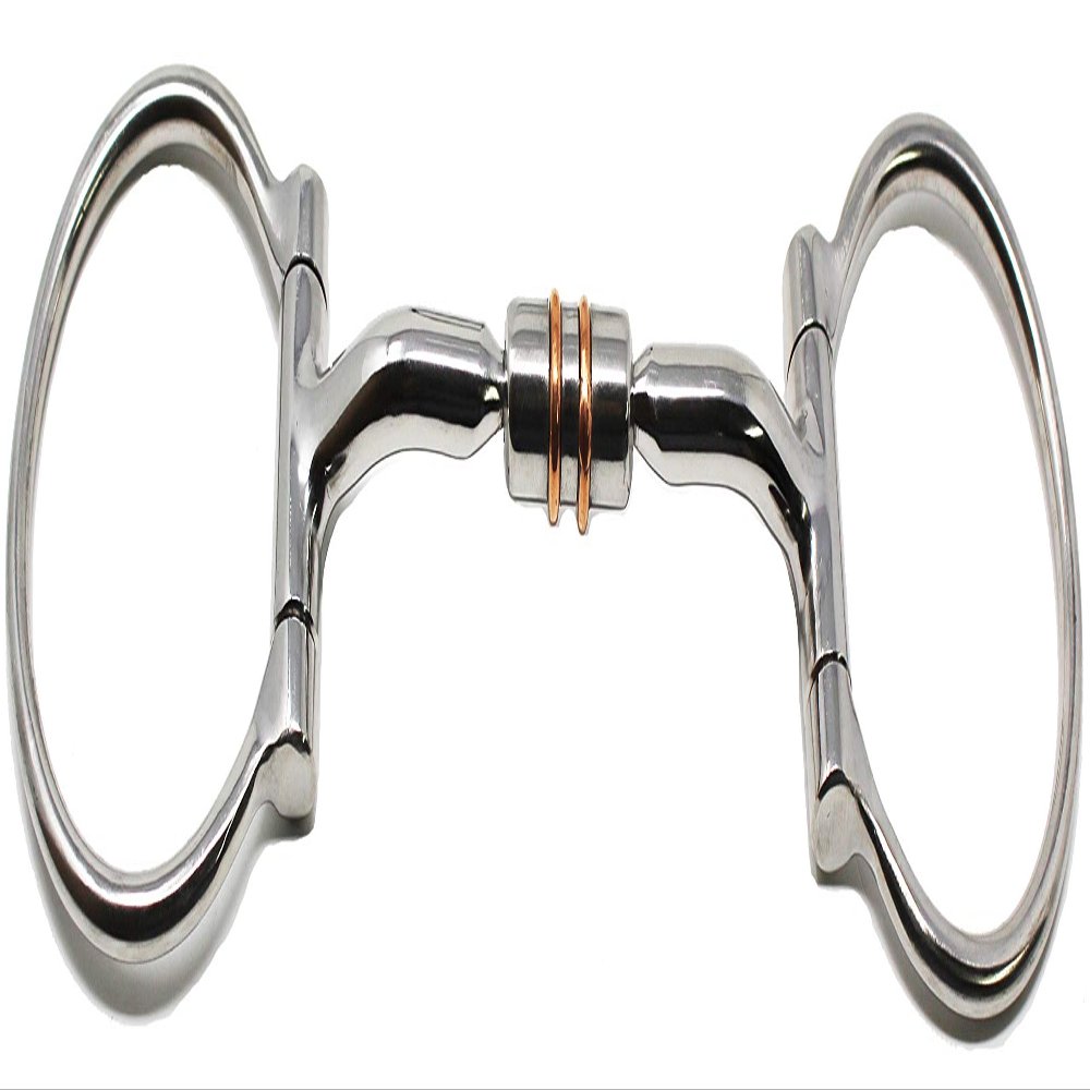 Stainless Steel 5" Mouth D-Ring Comfort Snaffle Horse Bit Copper Rollers 35515B