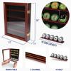 DECOMIL Challenge Coin Display Case |14"x11"| Medal Display , Poker Chip Case | Display Shelf for Collectibles , 30 Coin , Cherry Finish view 2