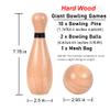 Long game Outdoor Giant Lawn Bowling Games Wooden Lawn Set Fun Sports Games Outside or Indoor for Family Adults and Kids Backyard Skittles Carrying Bag with 10 Pins and 2 Balls(Medium Type) view 2
