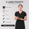 Syntus 2 Pack Adjustable Bib Apron Waterdrop Resistant with 2 Pockets Cooking Kitchen Aprons for Women Men Chef, Black view 4
