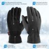 OZERO Winter Gloves for Men Women: -20F Deerskin Waterproof Windproof Leather Polar Fleece Cotton Warm Thermal Insulated Womens Mens Gloves Winter Work Running in Cold Weather-XL Gary Black view 2