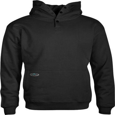 Arborwear 100% Cotton Fleece Hooded Pullover Sweatshirts For Men - Heavy Duty Hoodies For Men With Handwarmer Pouch, Black - X-Large