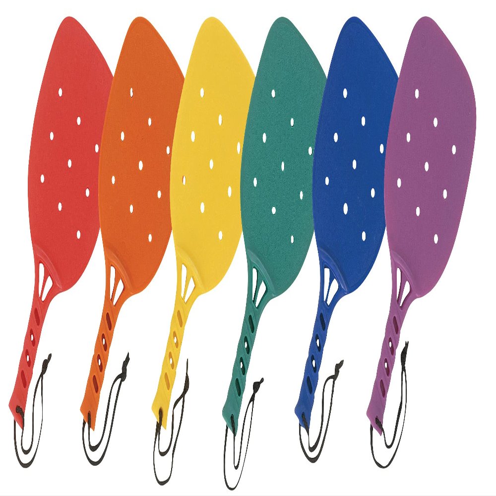 Champion Plastic Paddleball Racket Set, 15 L in, Assorted, Set of 6