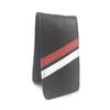 Sunfish Leather Golf Scorecard and Yardage Book Holder Black with Red and White view 1