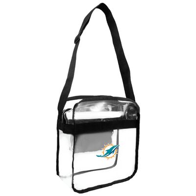 Littlearth NFL Miami Dolphins Clear Crossbody Carryall, Team Color, 12" x 12" x 6"