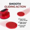Hathaway Pro-Series Air Hockey Pucks and Strikers Set for Family Game Room - with Ergonomic 4-in Strikers, 3-in ABS Pucks, Felt Bottoms & Chip-Resistant Design - Red Finish view 4