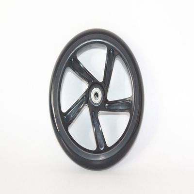 L-faster 8 Inch Scooter PU Wheel with Bearings Kids Kickscooter Wheel Adult Scooter Replacement Spare Wheel Shopping Cart Solid Wheel (5 Spokes Wheel)