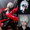 ANOGOL Hair Cap+ Short White Wig for Men Silver White Men's Cosplay Wig Short Silver Mixed White Anime Wigs with Bangs Ivory Hair Straight Fluffy Silvery Halloween Wigs Christmas Party Costume view 2