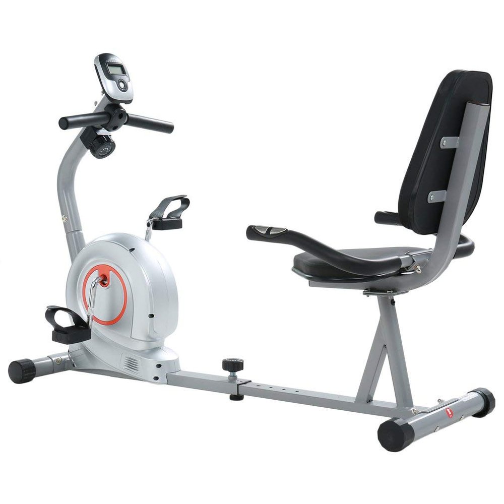 Blackpoolfa Recumbent Exercise Bike with 8 Magnetic Resistance Levels, Pulse Sensor, Large LCD Screen V-Belt Driven Wider Seat Extended Exercise Bike, Indoor Cycle Machine (MRB-5050)