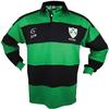 Long sleeve Striped Shamrock Irish Rugby Shirt, Green, Blue, Large view 1