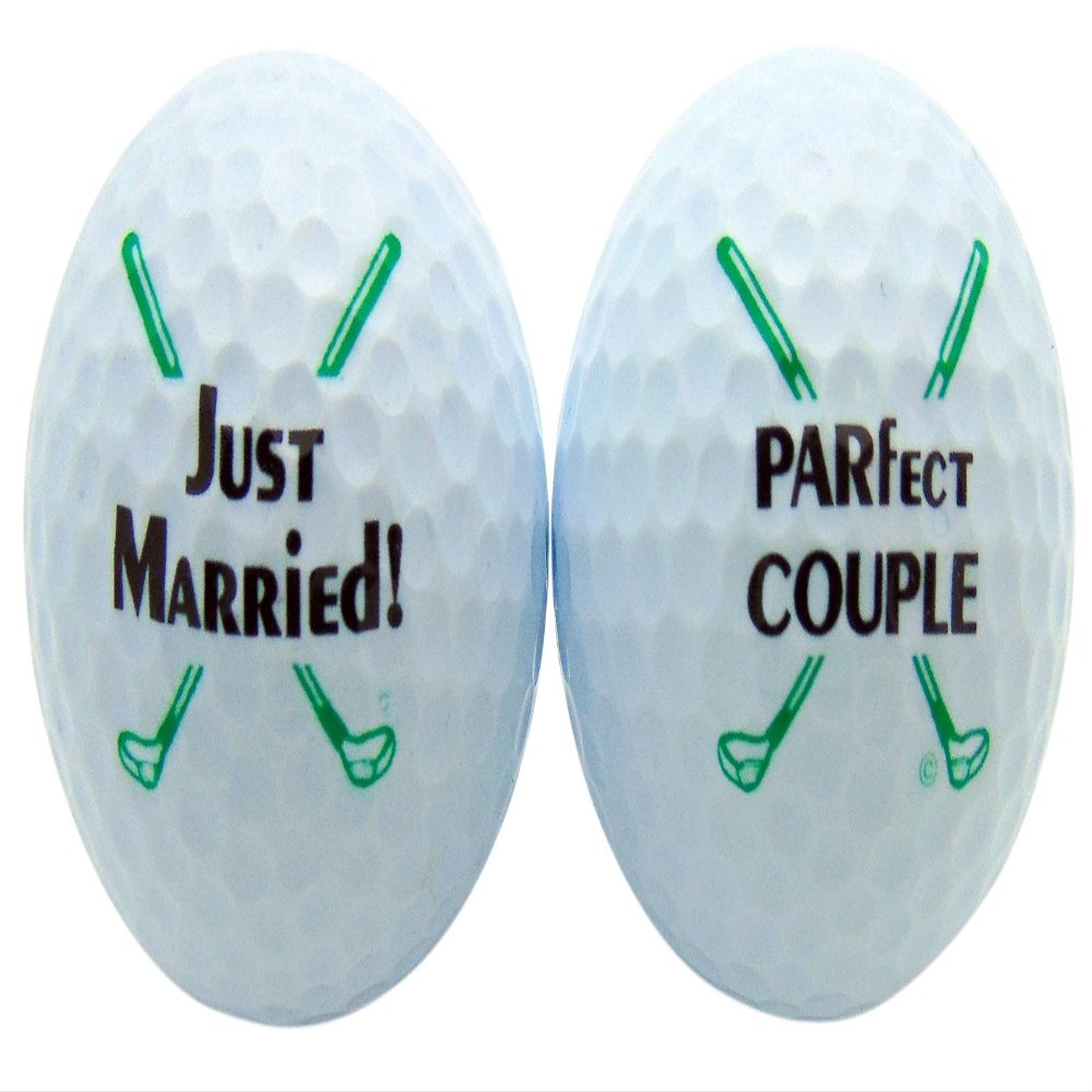 Westmon Works Just Married and PARfect Couple Newleywed Golf Balls Gift Boxed Two Ball Set