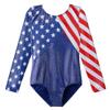 BAOHULU Gymnastics Leotards for Toddler Girls Patriotic Sparkle Red Blue Athletic Dancewear B146_US_14A view 2
