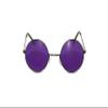 NEON NATION Circular Party Sunglasses Round Hippie Retro Shades with Colored Lenses (Black Frame W/Purple Lens) view 2