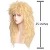 ColorGround Long Curly 80s Rocker Mullet Cosplay Wig for Women view 4
