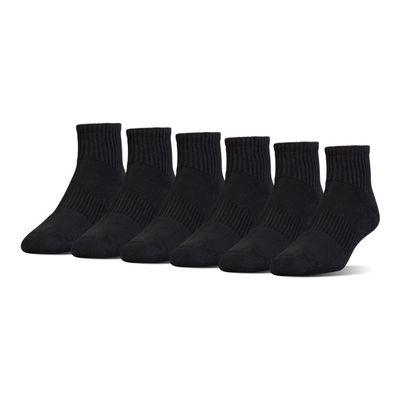 Under Armour Unisex-Adult Cotton Quarter Socks, Multipairs , Black/Gray (6-Pairs) , Medium