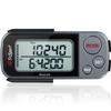 Realalt 3DTriSport Walking 3D Pedometer with Clip & Strap, eBook Included | 30 Days Memory, Accurate Step Counter, Walking Distance Miles/Km, Calorie Counter, Daily Exercise Time Monitor - Grey/Black view 1