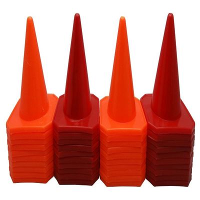 BlueDot Trading 4 Plastic Sports Cones | Agility Cones Games, RC Racing, Outdoor Activities, Soccer Training, Party Games & Decorations - Orange & Red Cones  Set of 40