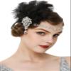 BABEYOND Women's Ostrish Feather Crystal Teal Headband Wedding Bridal Feather Headband Flapper Headpiece 1920s view 1