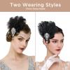 BABEYOND Women's Ostrish Feather Crystal Teal Headband Wedding Bridal Feather Headband Flapper Headpiece 1920s view 4