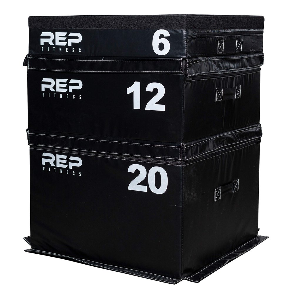 REP Fitness Stackable Soft Foam Plyo Box 6, 12 & 20" Set, Adjustable Plyometric Jump Box for Home Gym Workouts, Soft Foam Jumping Platform for Exercise, Step Training, HIIT & Cross fit