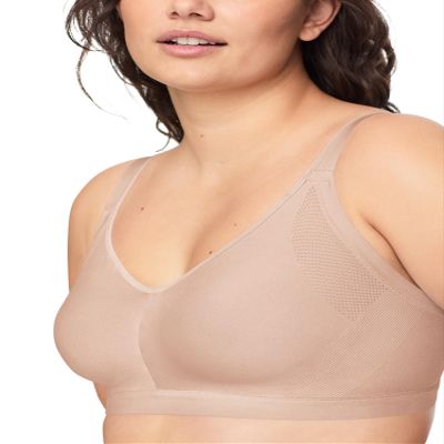 Warner's Women's Easy Does It Underarm Smoothing with Seamless Stretch Wireless Lightly Lined Comfort Bra RM3911A, Toasted Almond, X-Large