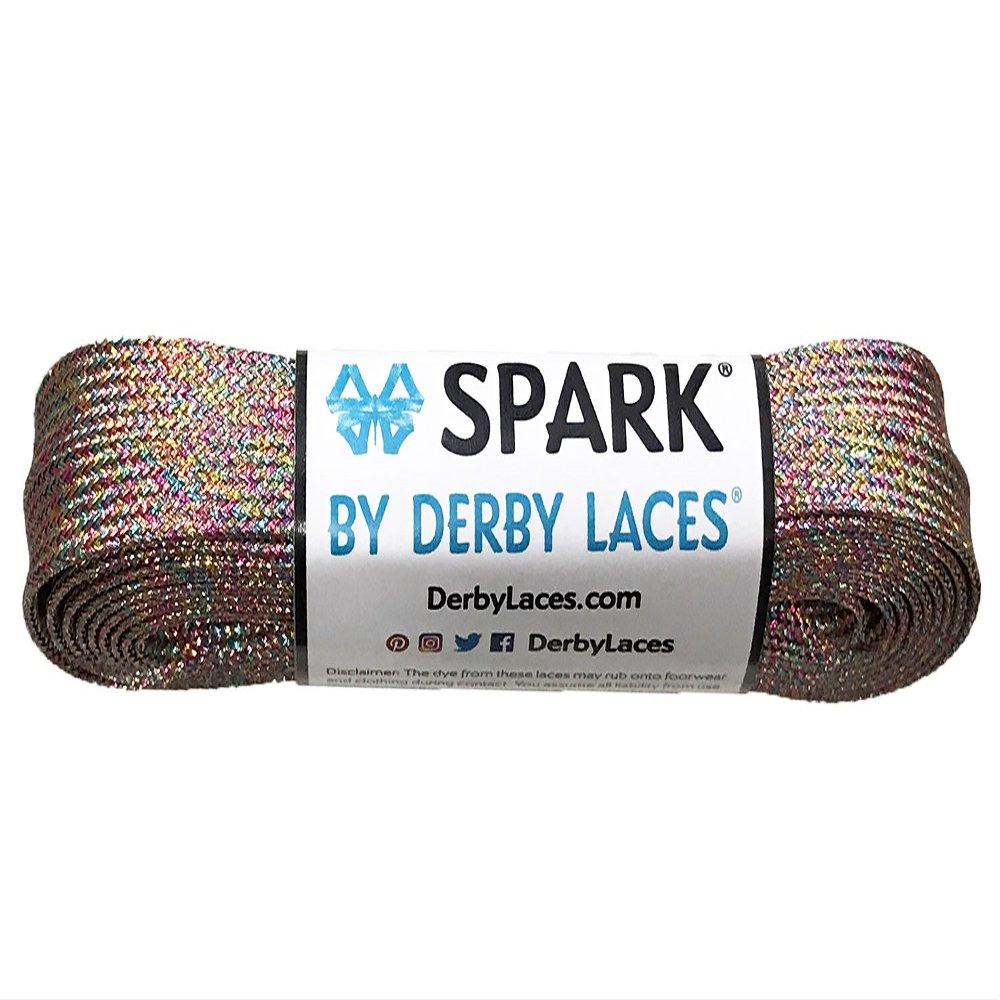 Derby Laces Rainbow Mirage Spark Shoelace for Shoes, Skates, Boots, Roller Derby, Hockey and Ice Skates (72 Inch / 183 cm)