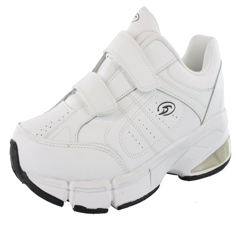 Dr.Scholls Men's Omega Light Weight Dual Strap Closure Sneaker Wide Width, White, 11 Wide
