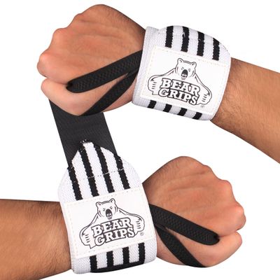 Bear Grips Wrist Wraps for Weightlifting | Weight Lifting Wrist Straps for Weightlifting | Extra Strength Gym Wrist Wraps | Two Wrist Wrap Per Pack | 12 & 18 | Lifting for Men & Women