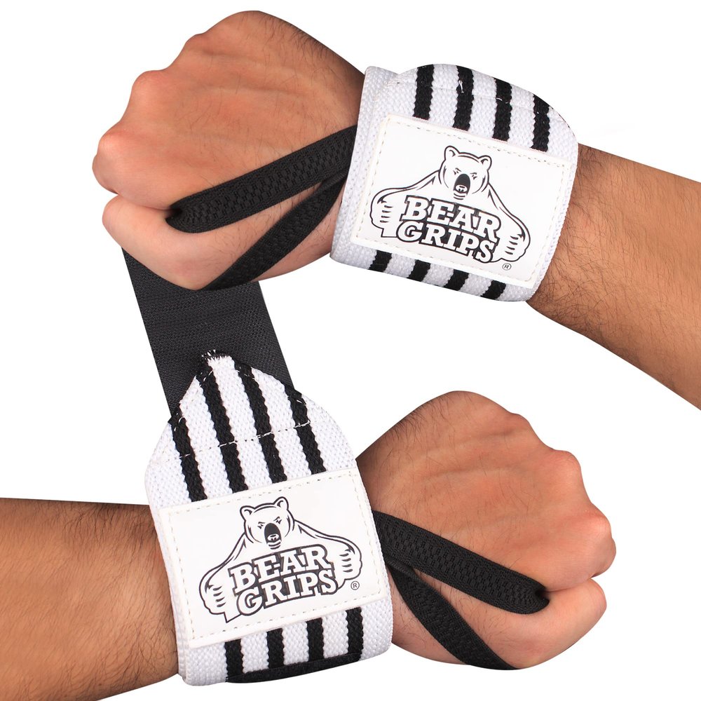 Bear Grips Wrist Wraps for Weightlifting | Weight Lifting Wrist Straps for Weightlifting | Extra Strength Gym Wrist Wraps | Two Wrist Wrap Per Pack | 12 & 18 | Lifting for Men & Women