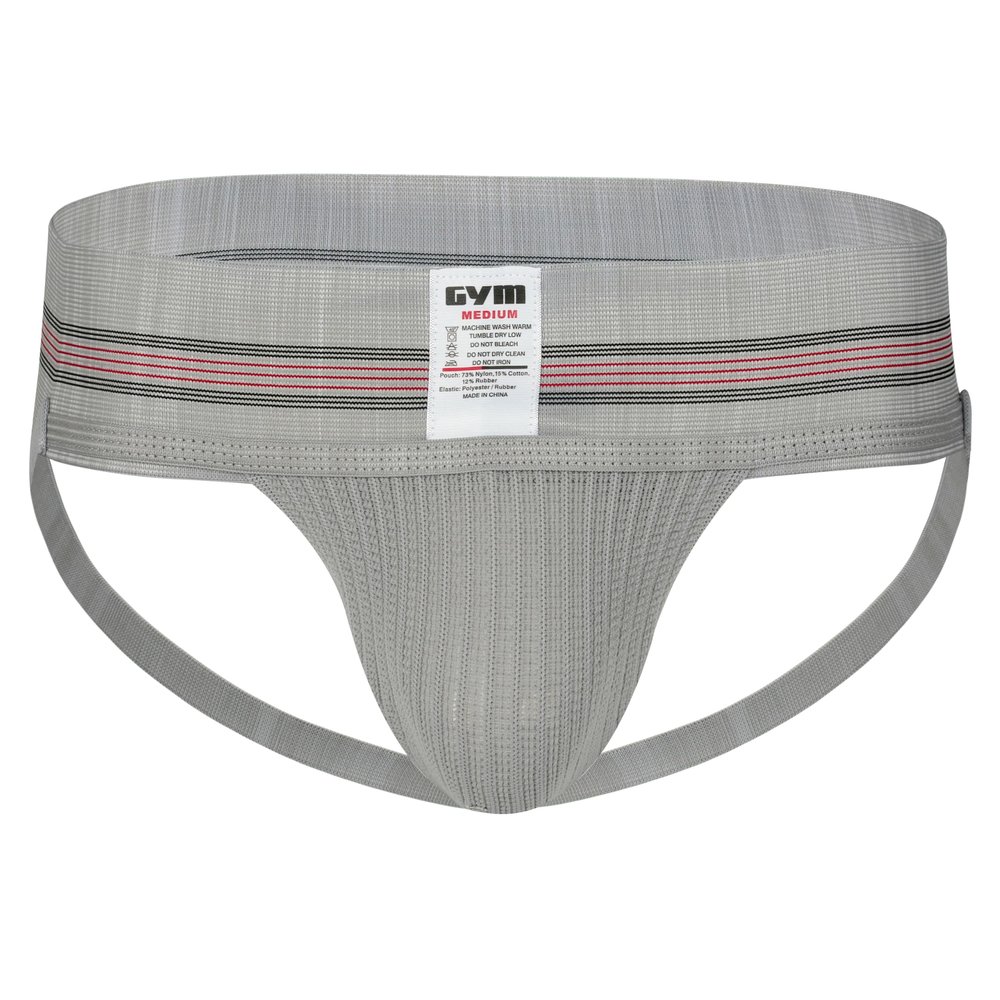 GYM Mens Old School Jockstrap (Small, Heather Grey, 1-Pack)