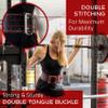 Dark Iron LG Fitness Weight Lifting Belt for Powerlifting Deadlift Training, Premium Black Leather for Core Support Gym Strength Workout view 4