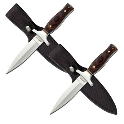 Snake Eye Tactical MT-20-03 Fixed Blade Knife, Titanium Double Edge Blade, Pakkawood Handle, 9-Inch Overall (Pack of 2.)