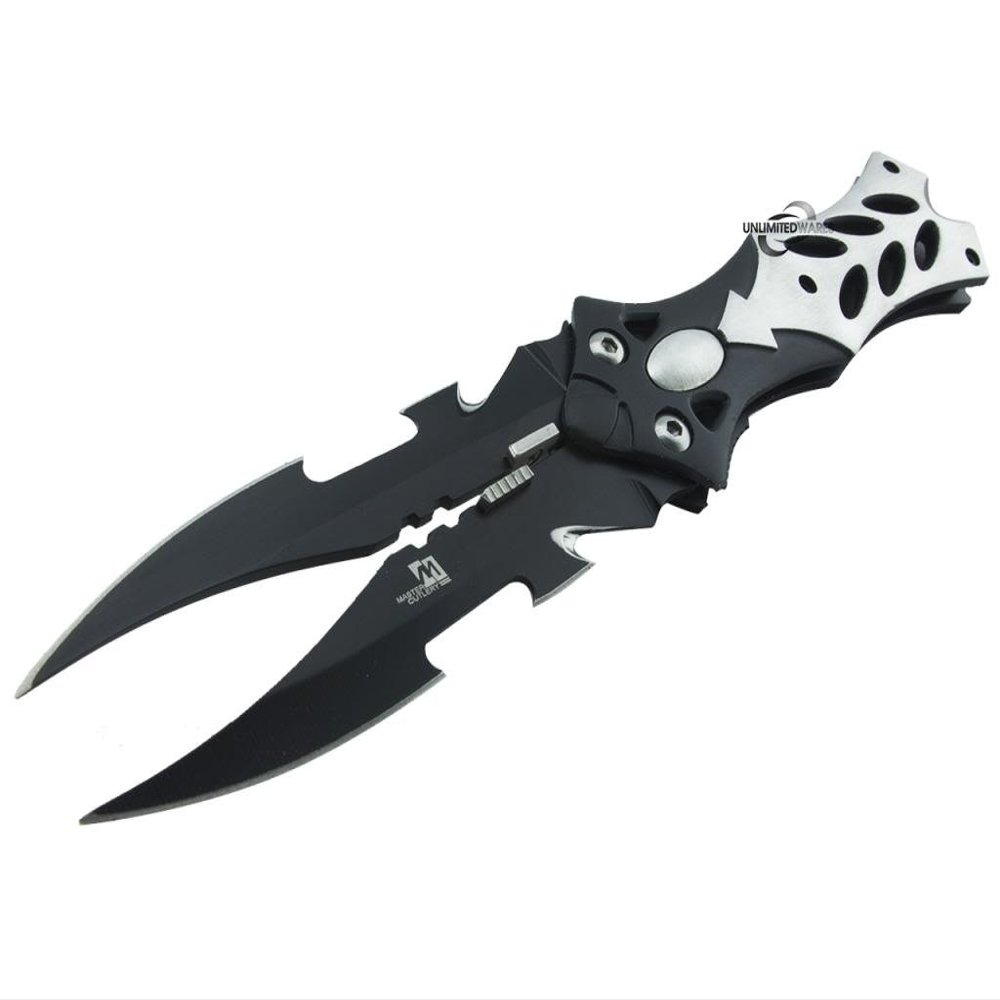 Unlimited Wares Midnight Fantasy Dual Blade Folding Knife 5-Inch Closed