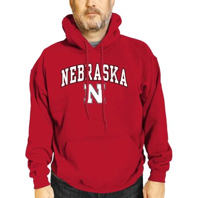 Campus Colors Adult Arch & Logo Soft Style Gameday Hooded Sweatshirt (Nebraska Cornhuskers - Red, Medium)
