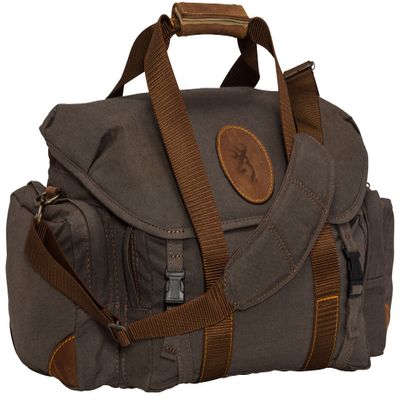 Browning 121388691 Lona, Canvas/Leather Range Bag, Flint/Brown