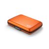 GON -DESIGNS- Aluminum card holder with metal lock, RFID protection against fraud and demagnetization, compact wallet, Smart Case OSLO model (Aluminum Orange) view 1