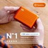GON -DESIGNS- Aluminum card holder with metal lock, RFID protection against fraud and demagnetization, compact wallet, Smart Case OSLO model (Aluminum Orange) view 3