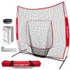 PowerNet Baseball & Softball Practice Net 7x7 FT, Outdoor Baseball Training Equipment for Pitching & Batting Practice (Red Net) view 1