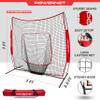 PowerNet Baseball & Softball Practice Net 7x7 FT, Outdoor Baseball Training Equipment for Pitching & Batting Practice (Red Net) view 3