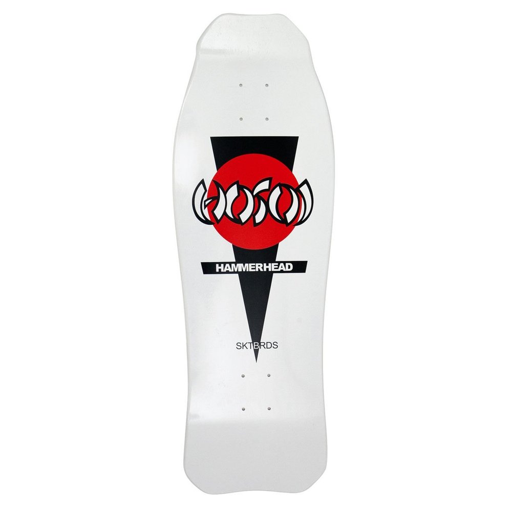 Hosoi Skateboards O.G. Hammerhead Skateboard Deck, White, 10.5 x 31-Inch