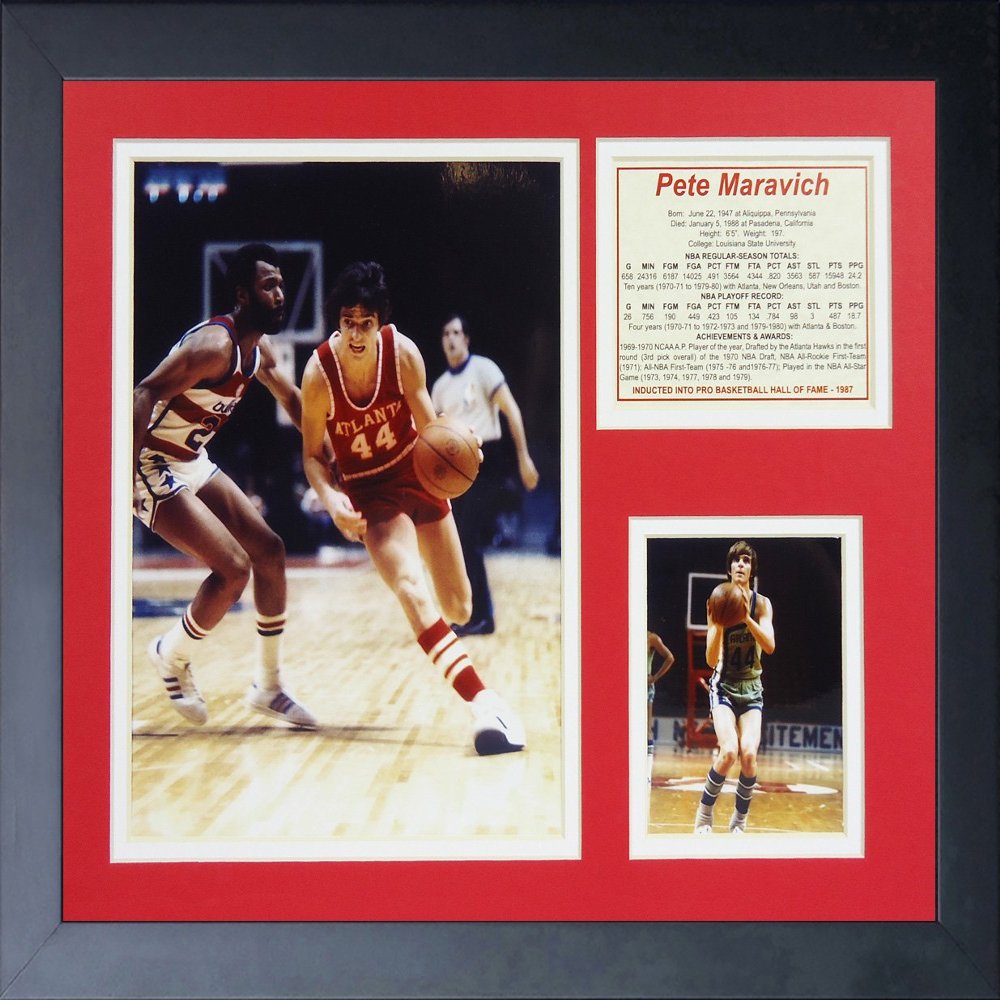 Legends Never Die "Pistol Pete Maravich Framed Photo Collage, 11 x 14-Inch