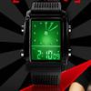 FANMIS Men's Waterproof Rectangle Dial Analog Digital Wrist Watch with Five LED Backlight Color Black view 2