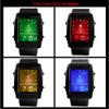 FANMIS Men's Waterproof Rectangle Dial Analog Digital Wrist Watch with Five LED Backlight Color Black view 4