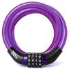 MEETLOCKS Combination Bike Cable Lock, Lightweight Mini Bike Lock for Kids Bike,Cable Size 1/3" x 4', Purple Security Cable Lock view 1