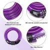 MEETLOCKS Combination Bike Cable Lock, Lightweight Mini Bike Lock for Kids Bike,Cable Size 1/3" x 4', Purple Security Cable Lock view 3