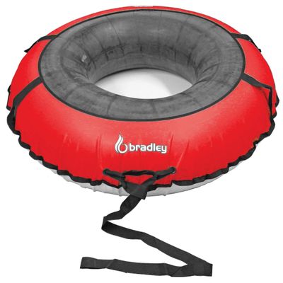 Bradley Colossal 60" Snow Tube with Slick, Heavy-Duty Bottom for Fast Sledding  Large Rubber Truck Tire Tube with Cover, 4 Handles, Patented Tow Strap and Made in USA Red